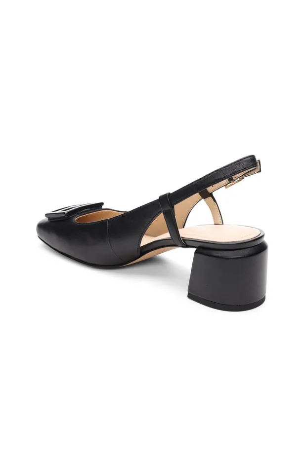 Womens Liverpool Los Angeles Flats GETTY SLINGBACK WITH LOGO MEDALLION Black