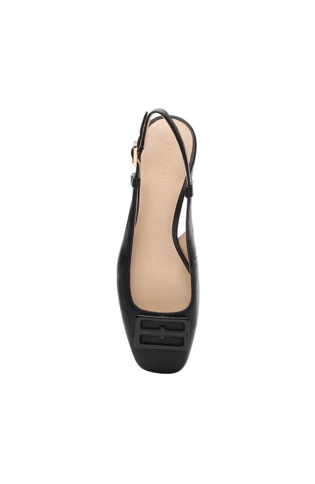 Womens Liverpool Los Angeles Flats GETTY SLINGBACK WITH LOGO MEDALLION Black