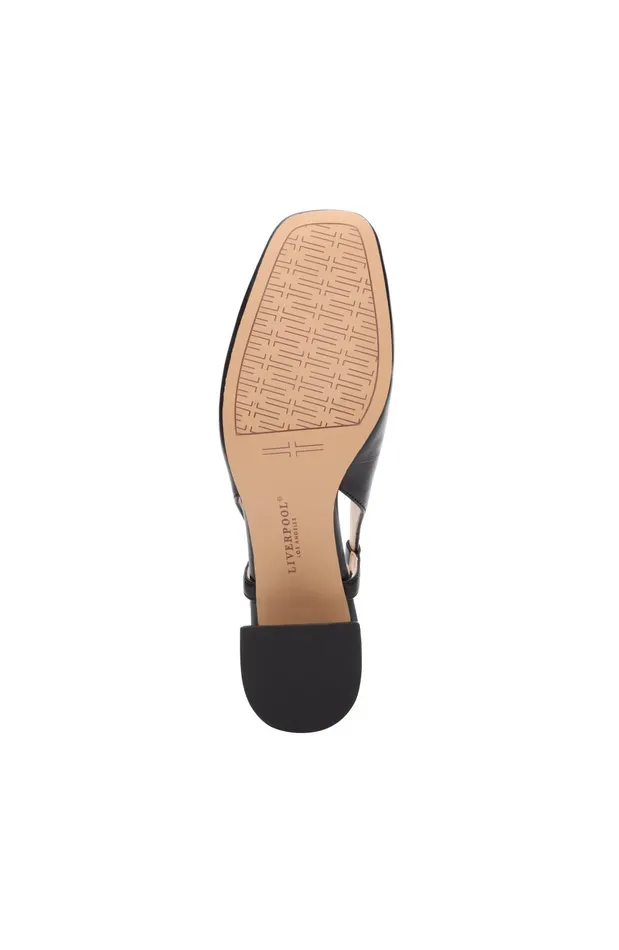 Womens Liverpool Los Angeles Flats GETTY SLINGBACK WITH LOGO MEDALLION Black