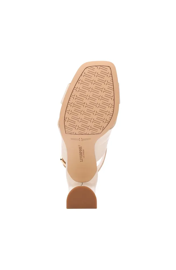 Womens Liverpool Los Angeles Heels PARAMOUNT CROSS STRAP HEEL Ecru