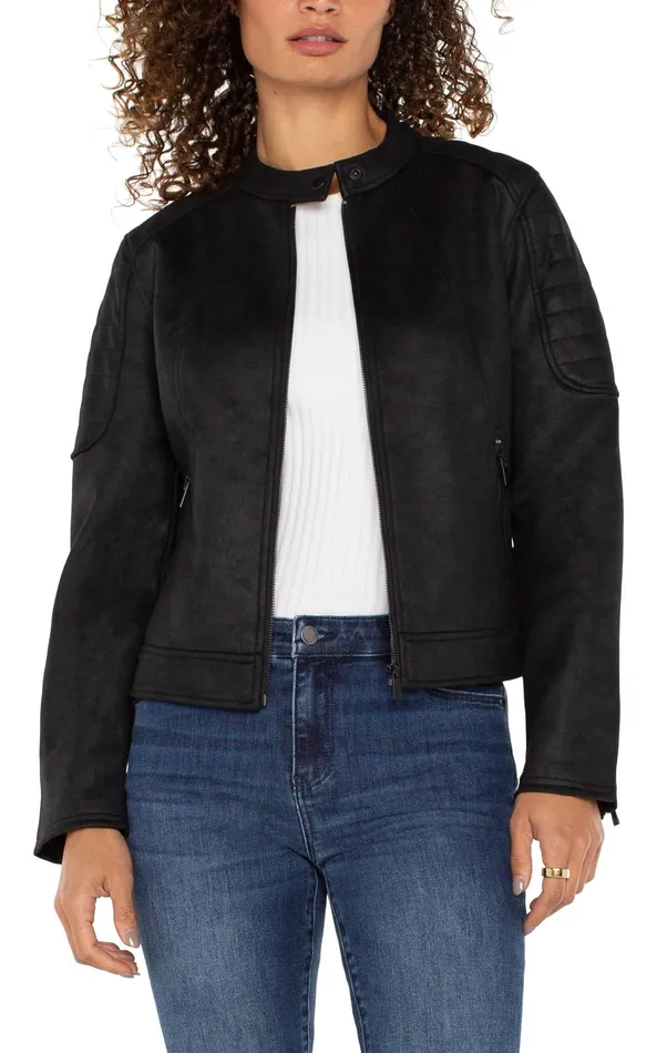 Womens Liverpool Los Angeles Jackets BIKER JACKET Black