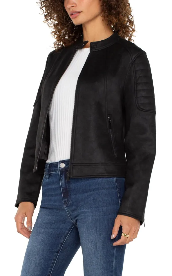 Womens Liverpool Los Angeles Jackets BIKER JACKET Black