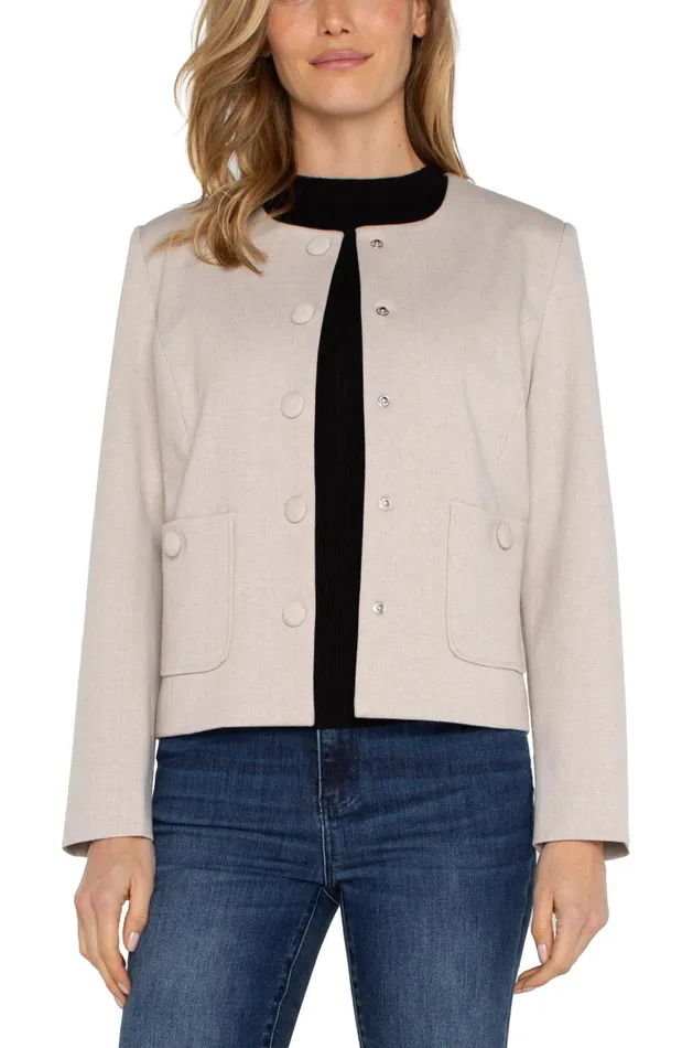 Womens Liverpool Los Angeles Jackets BOXY CROPPED JACKET Stone Tan