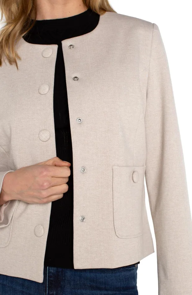 Womens Liverpool Los Angeles Jackets BOXY CROPPED JACKET Stone Tan