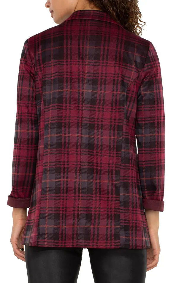 Womens Liverpool Los Angeles Jackets BOYFRIEND BLAZER Blackberry Tartan Plaid
