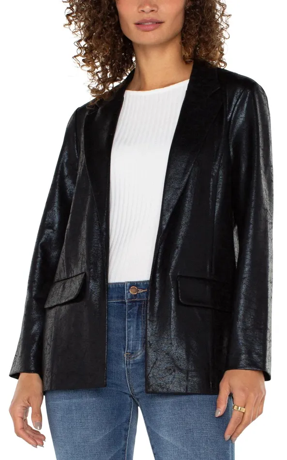 Womens Liverpool Los Angeles Jackets BOYFRIEND BLAZER Crackle Coated Knit