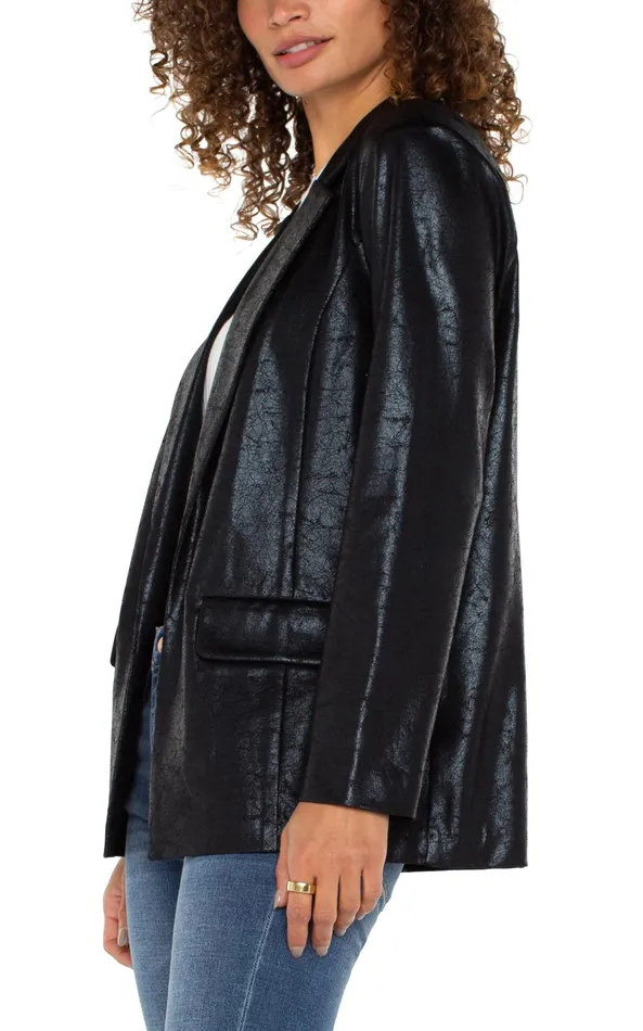 Womens Liverpool Los Angeles Jackets BOYFRIEND BLAZER Crackle Coated Knit