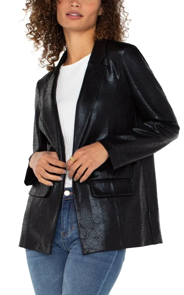 Womens Liverpool Los Angeles Jackets BOYFRIEND BLAZER Crackle Coated Knit