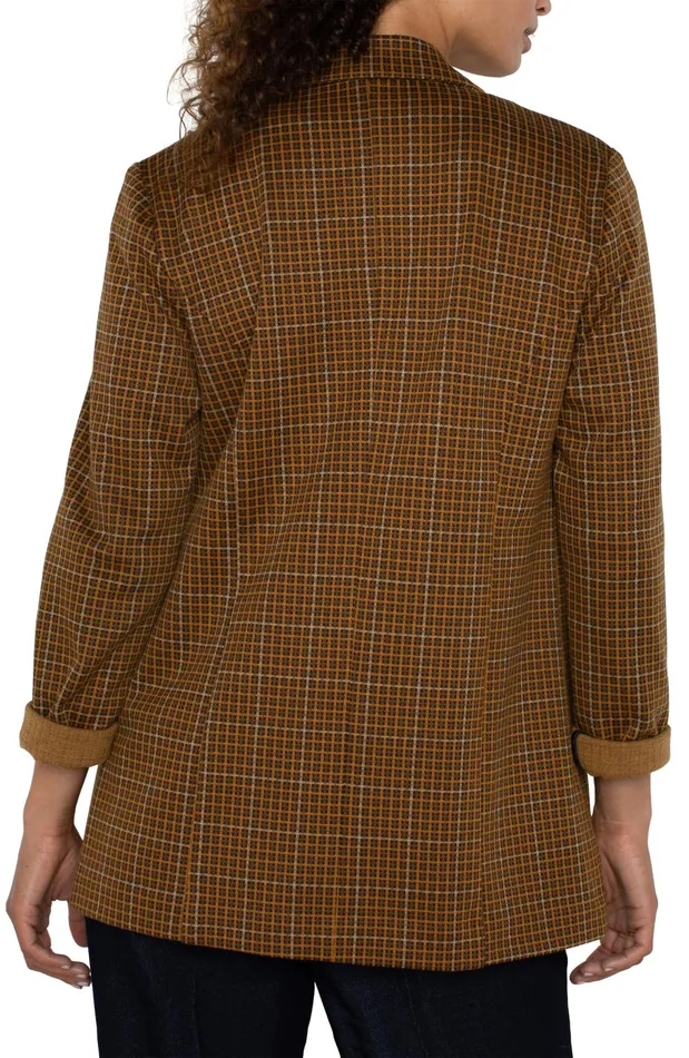 Womens Liverpool Los Angeles Jackets BOYFRIEND BLAZER Jasper Brown Plaid
