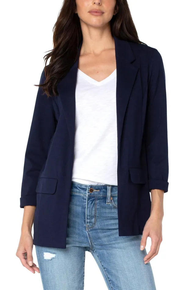 Womens Liverpool Los Angeles Jackets BOYFRIEND BLAZER WITH PRINCESS DARTS Cadet Blue