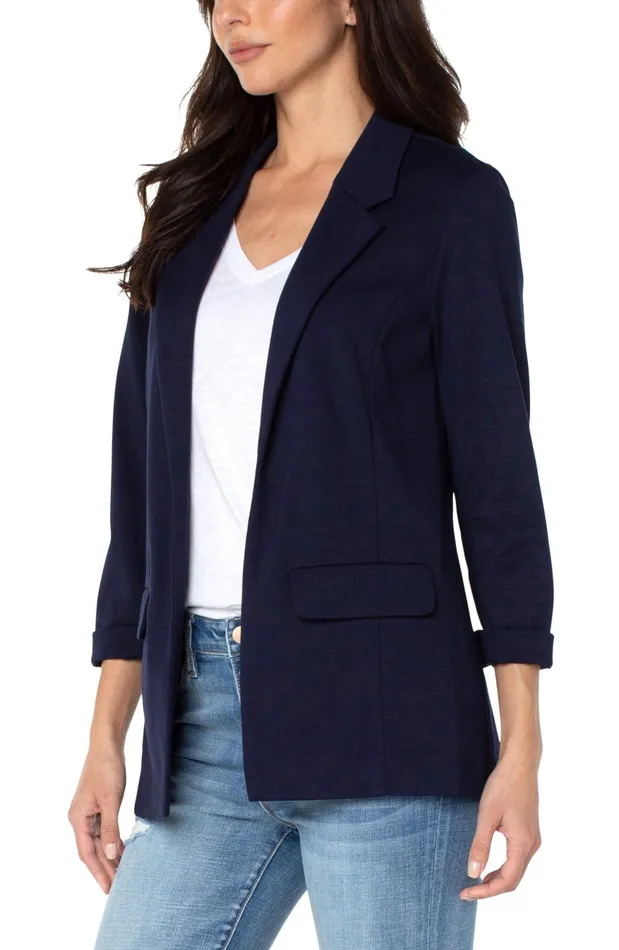 Womens Liverpool Los Angeles Jackets BOYFRIEND BLAZER WITH PRINCESS DARTS Cadet Blue