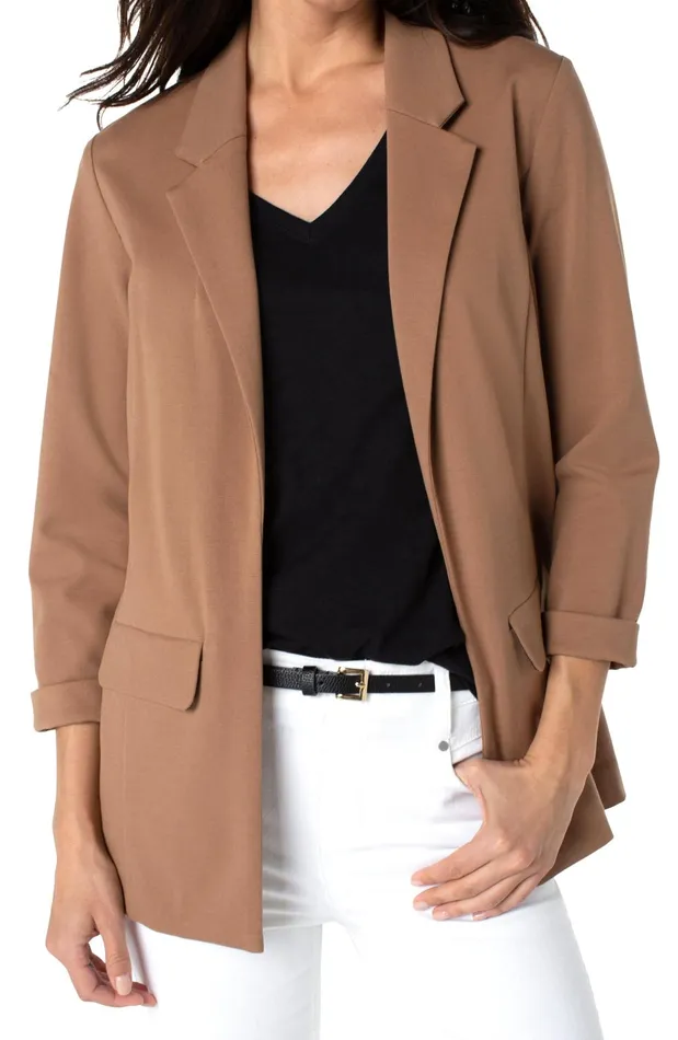 Womens Liverpool Los Angeles Jackets BOYFRIEND BLAZER WITH PRINCESS DARTS Maple