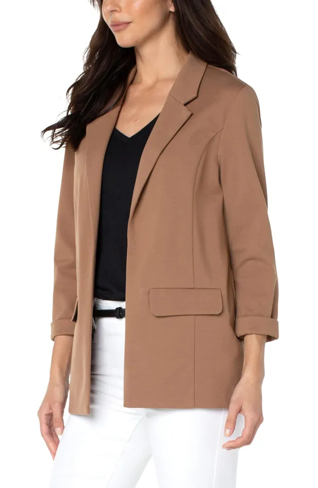 Womens Liverpool Los Angeles Jackets BOYFRIEND BLAZER WITH PRINCESS DARTS Maple