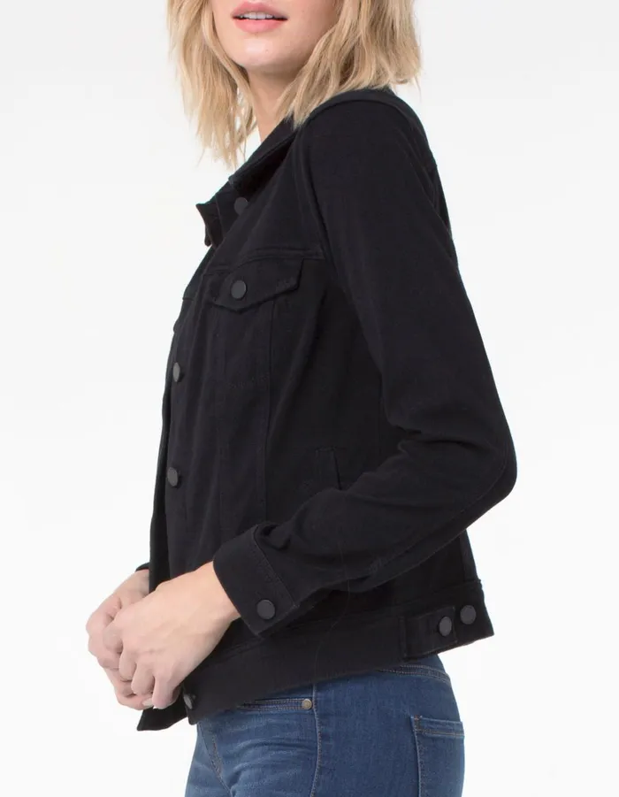 Womens Liverpool Los Angeles Jackets DENIM JACKET POWERFLEX Black Rinse