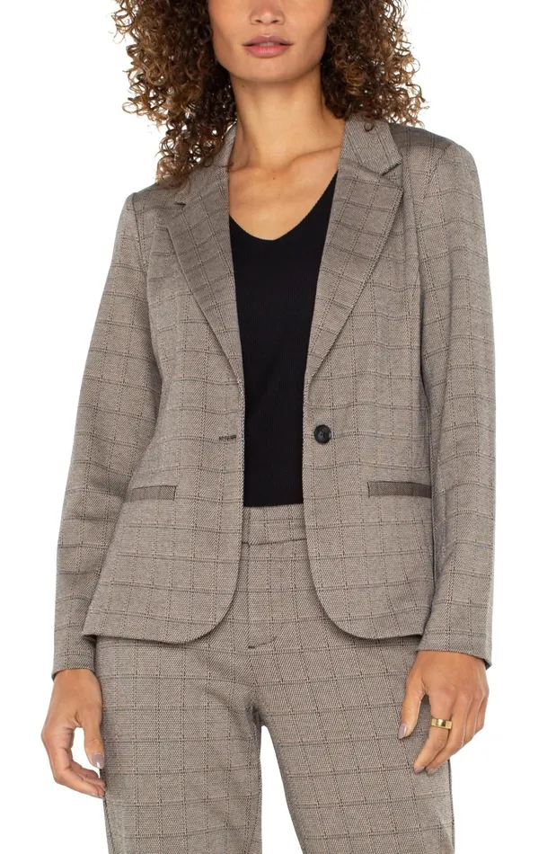 Womens Liverpool Los Angeles Jackets FITTED BLAZER Peppercorn Plaid