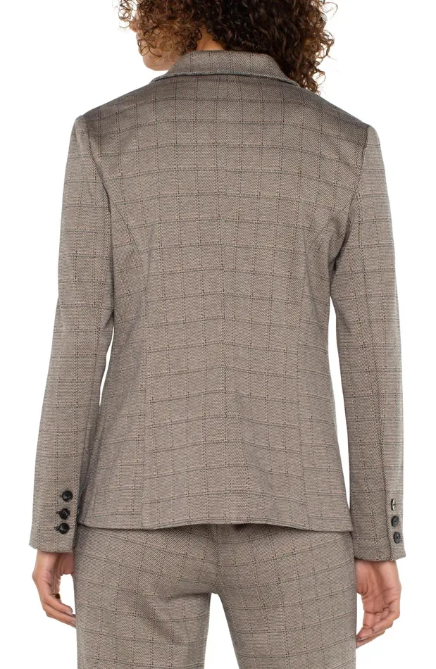 Womens Liverpool Los Angeles Jackets FITTED BLAZER Peppercorn Plaid