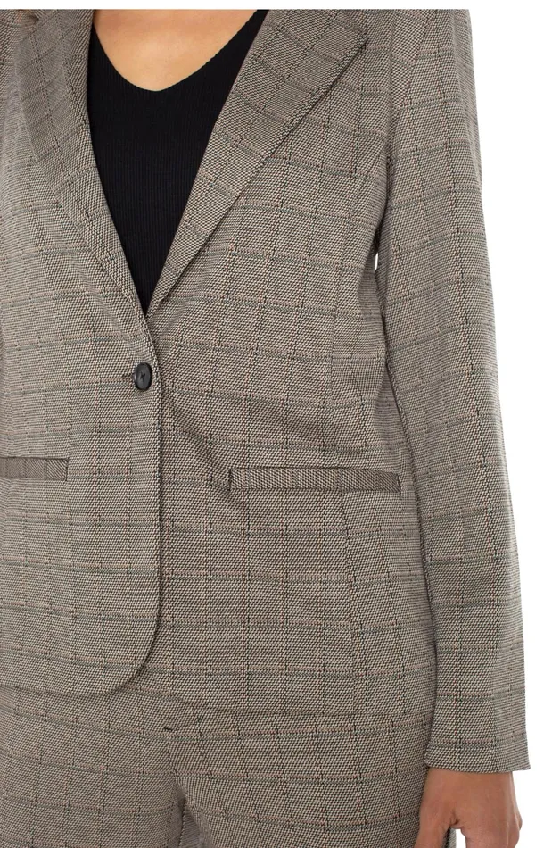 Womens Liverpool Los Angeles Jackets FITTED BLAZER Peppercorn Plaid
