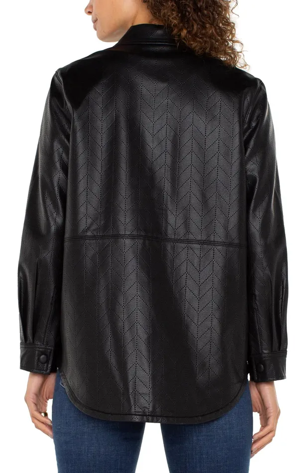 Womens Liverpool Los Angeles Jackets SEAMED SHACKET Black Chevron
