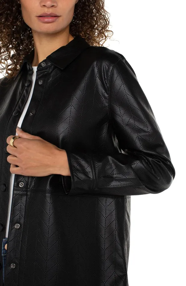 Womens Liverpool Los Angeles Jackets SEAMED SHACKET Black Chevron