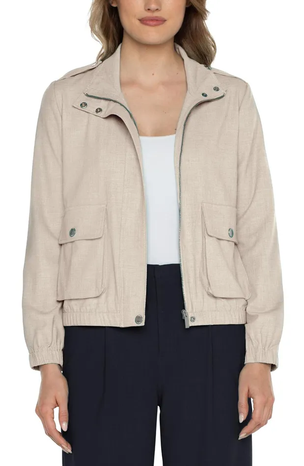 Womens Liverpool Los Angeles Jackets UTILITY ZIP UP JACKET Dusty Tan