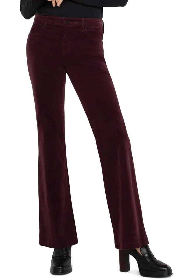 Womens Liverpool Los Angeles Jeans HANNAH FLARE CORDUROY Blackberry