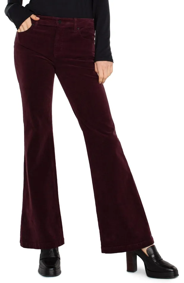Womens Liverpool Los Angeles Jeans HANNAH FLARE CORDUROY Blackberry