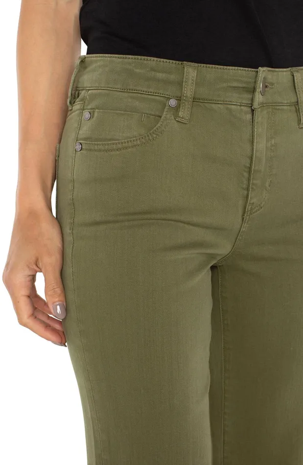 Womens Liverpool Los Angeles Jeans HANNAH FLARE WITH WIDE HEM Spanish Olive