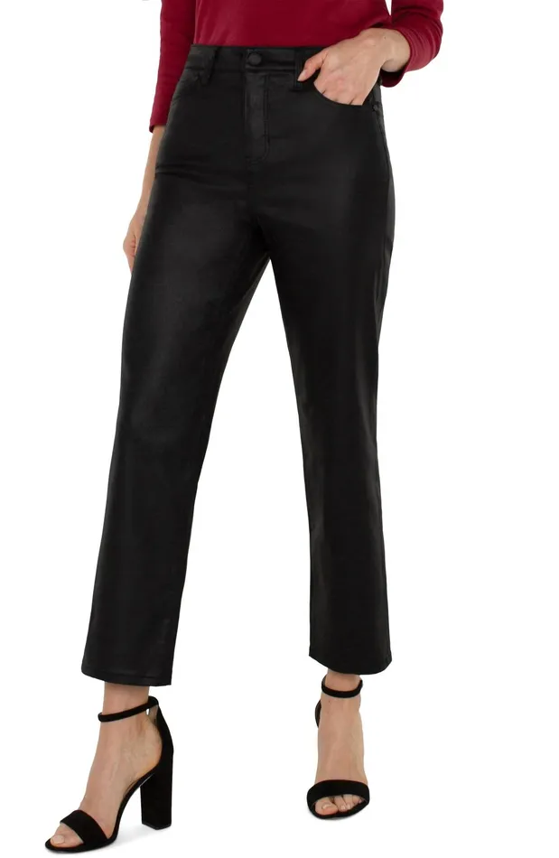 Womens Liverpool Los Angeles Jeans KENNEDY HIRISE CROP STRAIGHT ECO Coated Black Womens Liverpool Los Angeles Jeans KENNEDY HIRISE CROP STRAIGHT ECO Coated Black