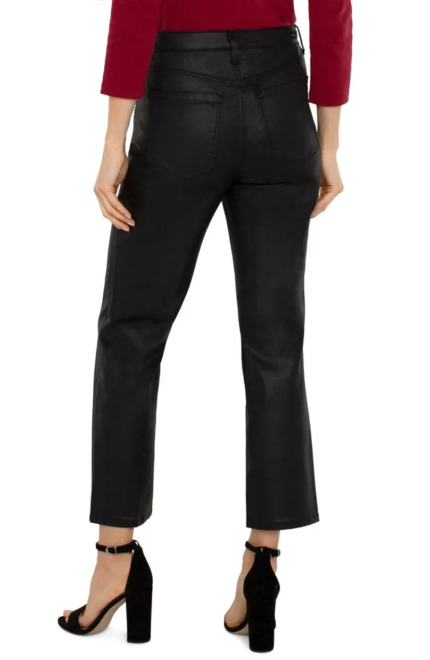Womens Liverpool Los Angeles Jeans KENNEDY HIRISE CROP STRAIGHT ECO Coated Black
