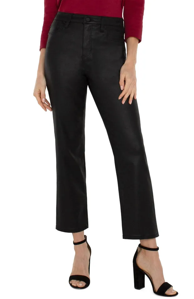 Womens Liverpool Los Angeles Jeans KENNEDY HIRISE CROP STRAIGHT ECO Coated Black