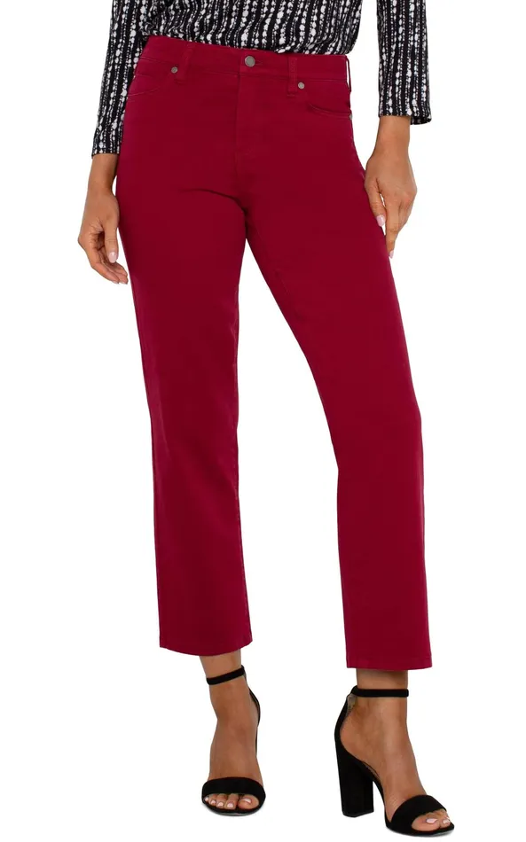 Womens Liverpool Los Angeles Jeans KENNEDY STRAIGHT Garnet