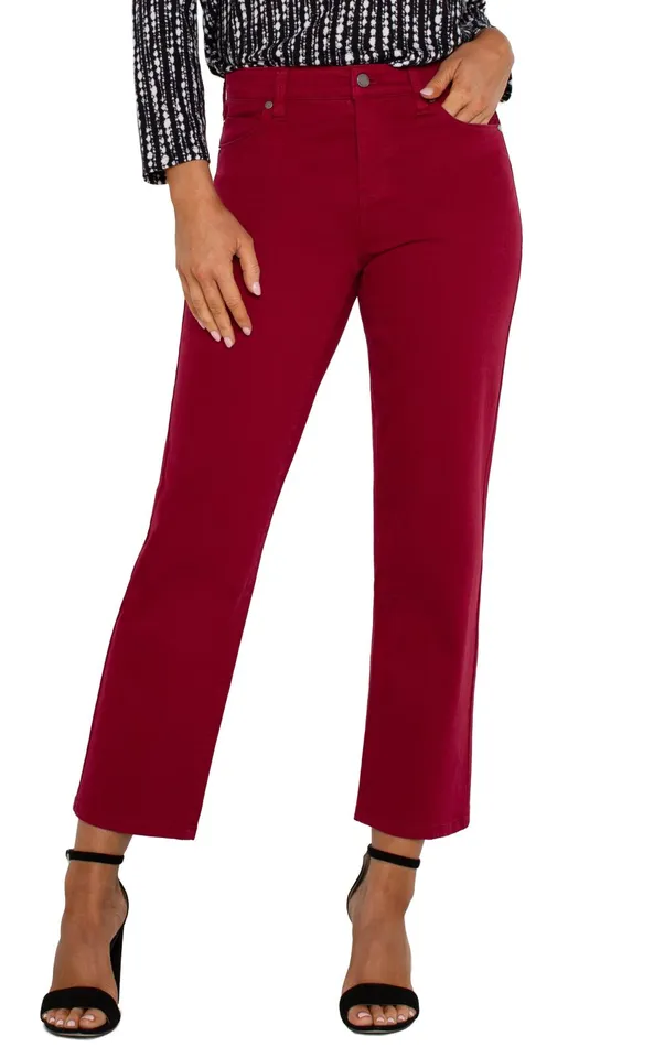 Womens Liverpool Los Angeles Jeans KENNEDY STRAIGHT Garnet
