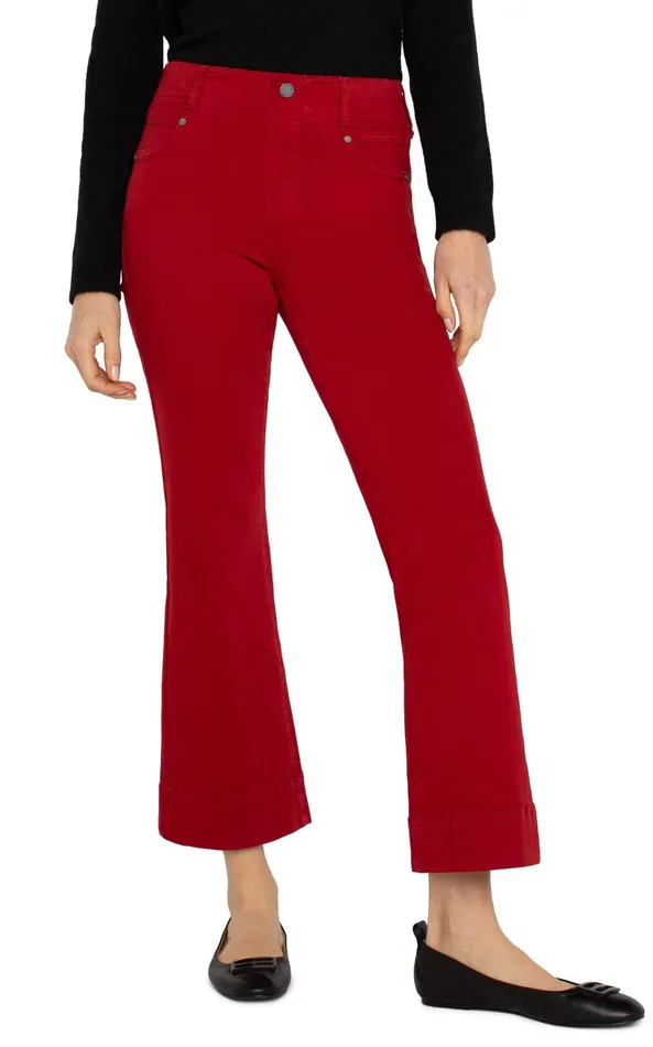 Womens Liverpool Los Angeles Jeans THE GIA GLIDER CROP FLARE 8211 ECO Carnelian