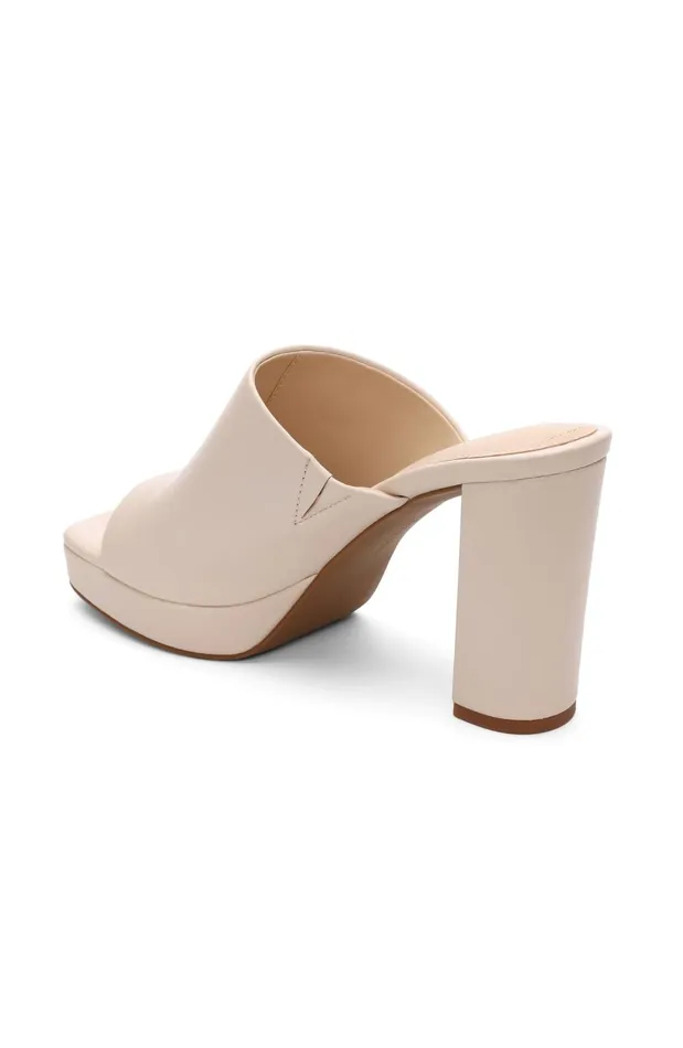 Womens Liverpool Los Angeles Mules CARSON HIGH BLOCK HEEL MULE Ecru
