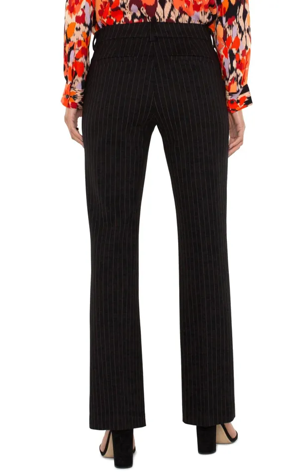 Womens Liverpool Los Angeles Pants KELSEY FLARE TROUSER Black White Pinstripe
