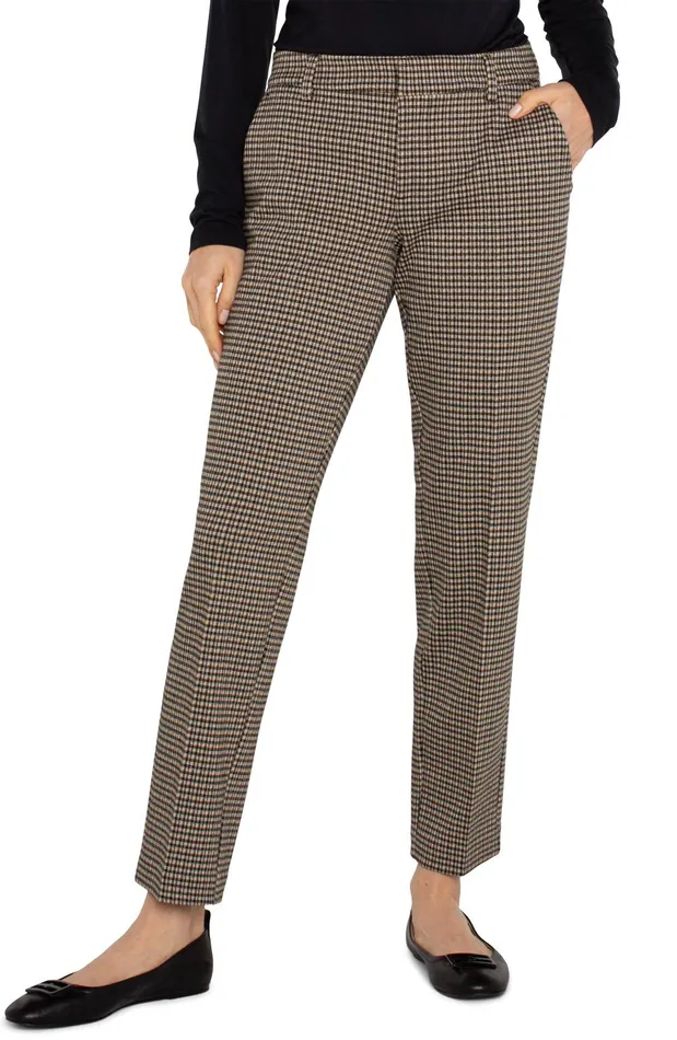 Womens Liverpool Los Angeles Pants KELSEY KNIT TROUSER Black Tan Check