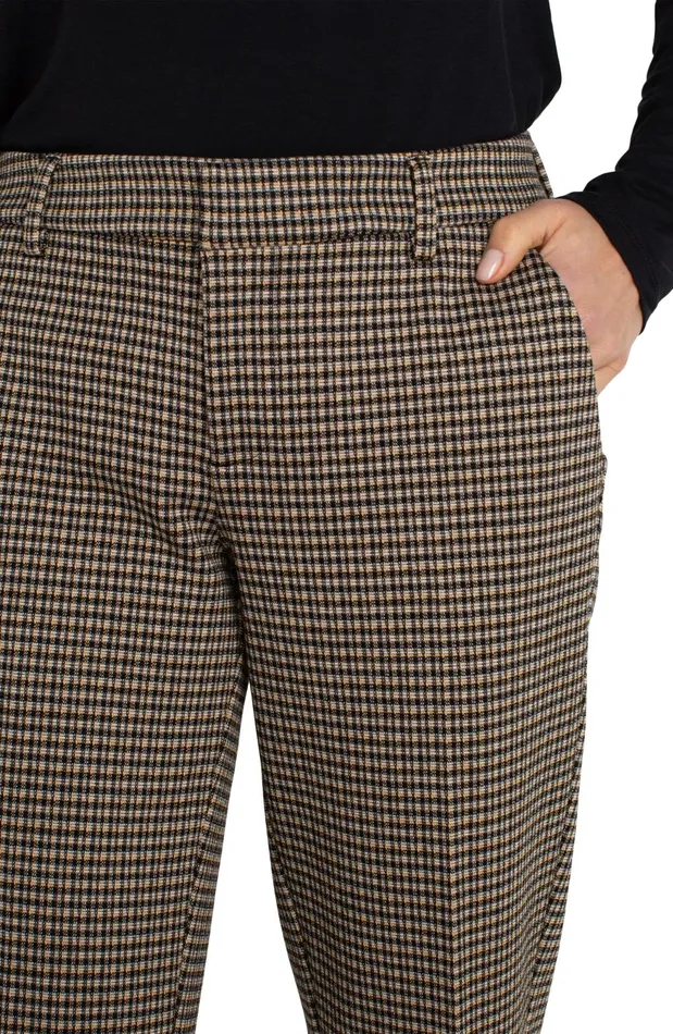 Womens Liverpool Los Angeles Pants KELSEY KNIT TROUSER Black Tan Check