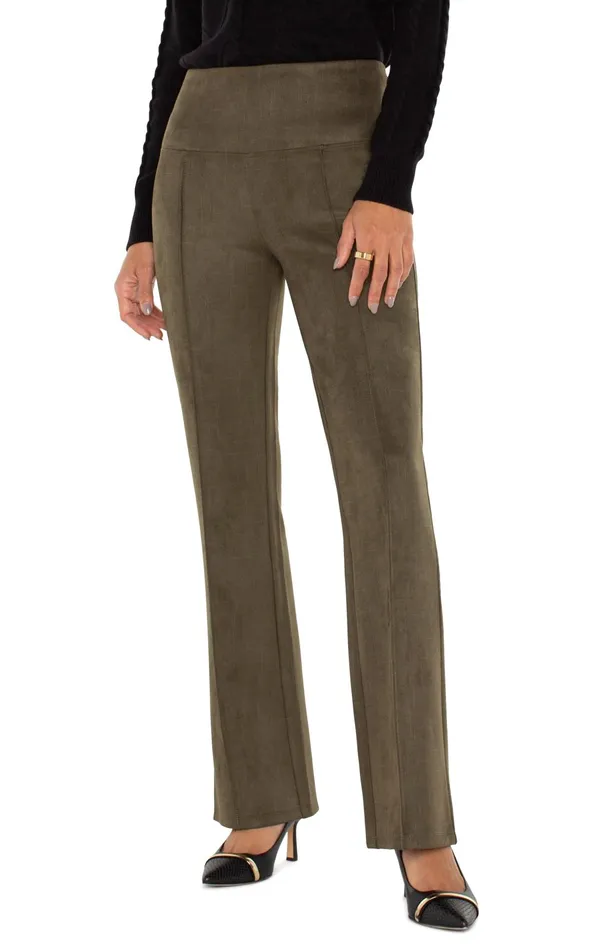 Womens Liverpool Los Angeles Pants PEARL FULL LENGTH FLARE WITH PINTUCKS Olive Womens Liverpool Los Angeles Pants PEARL FULL LENGTH FLARE WITH PINTUCKS Olive