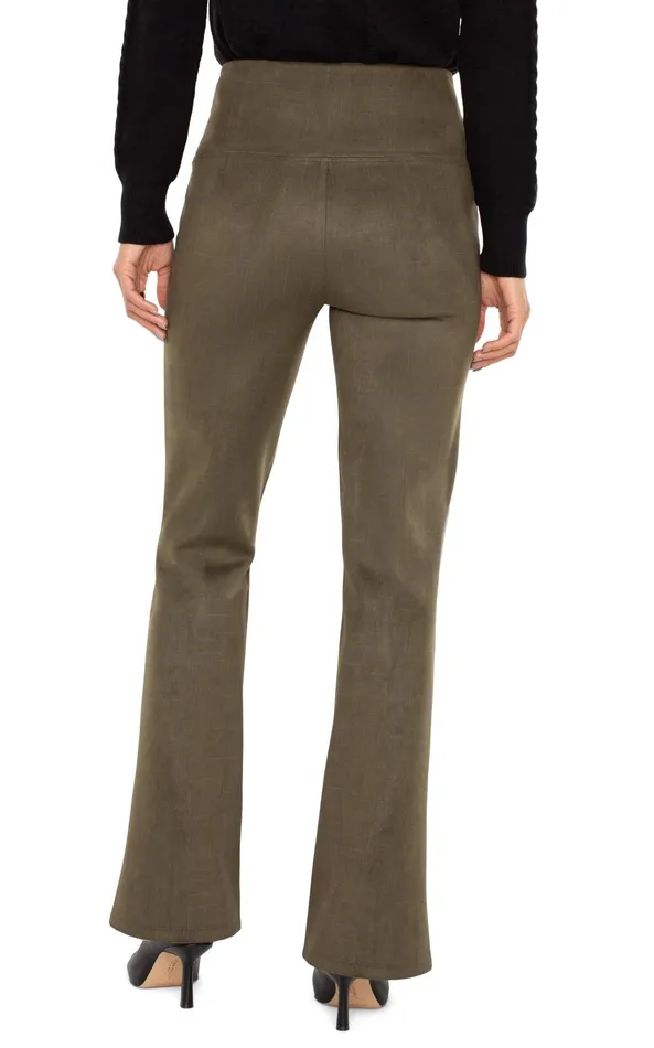 Womens Liverpool Los Angeles Pants PEARL FULL LENGTH FLARE WITH PINTUCKS Olive
