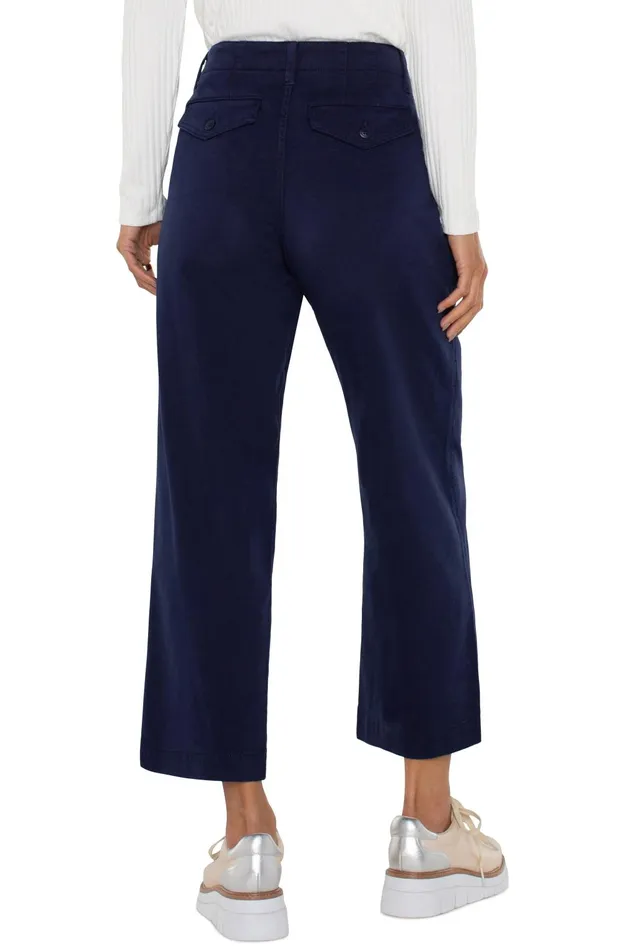 Womens Liverpool Los Angeles Pants WIDE LEG CROP TROUSER Lapis Ink