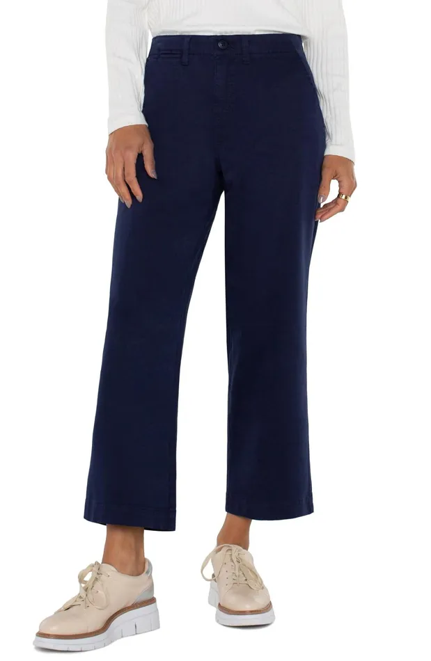 Womens Liverpool Los Angeles Pants WIDE LEG CROP TROUSER Lapis Ink