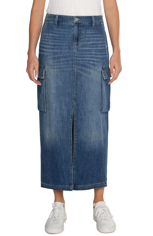 Womens Liverpool Los Angeles Skirts MAXI ECO CARGO SKIRT Willow Glen