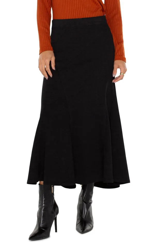 Womens Liverpool Los Angeles Skirts PULL ON MERMAID MAXI SKIRT Black Rinse