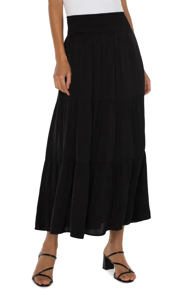 Womens Liverpool Los Angeles Skirts WOVEN MAXI SKIRT Black