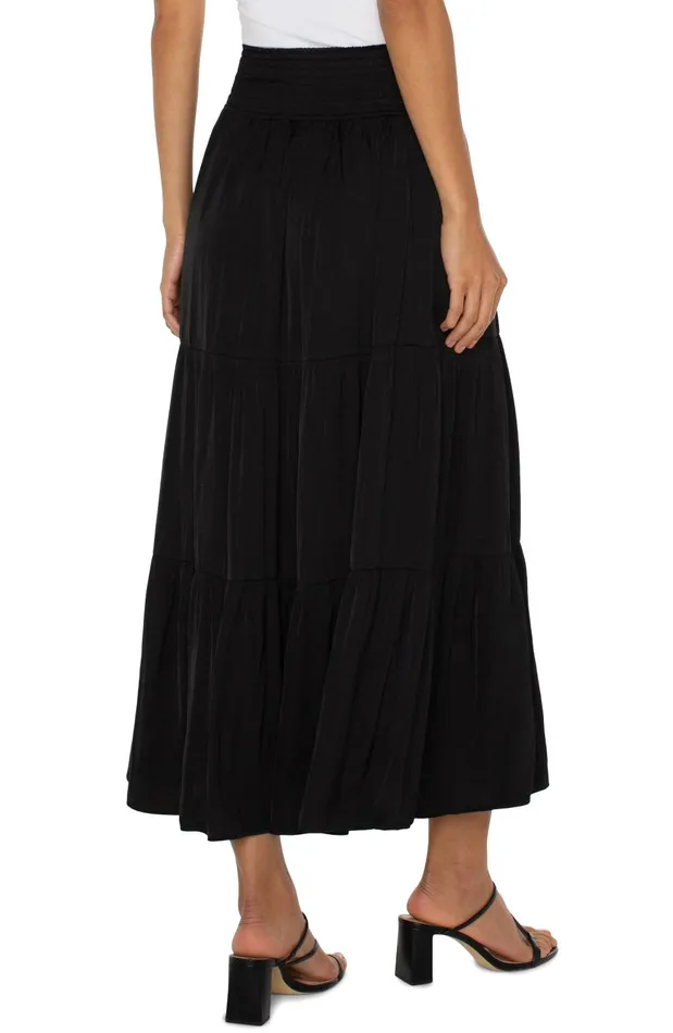 Womens Liverpool Los Angeles Skirts WOVEN MAXI SKIRT Black