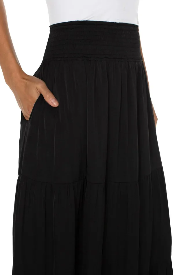Womens Liverpool Los Angeles Skirts WOVEN MAXI SKIRT Black