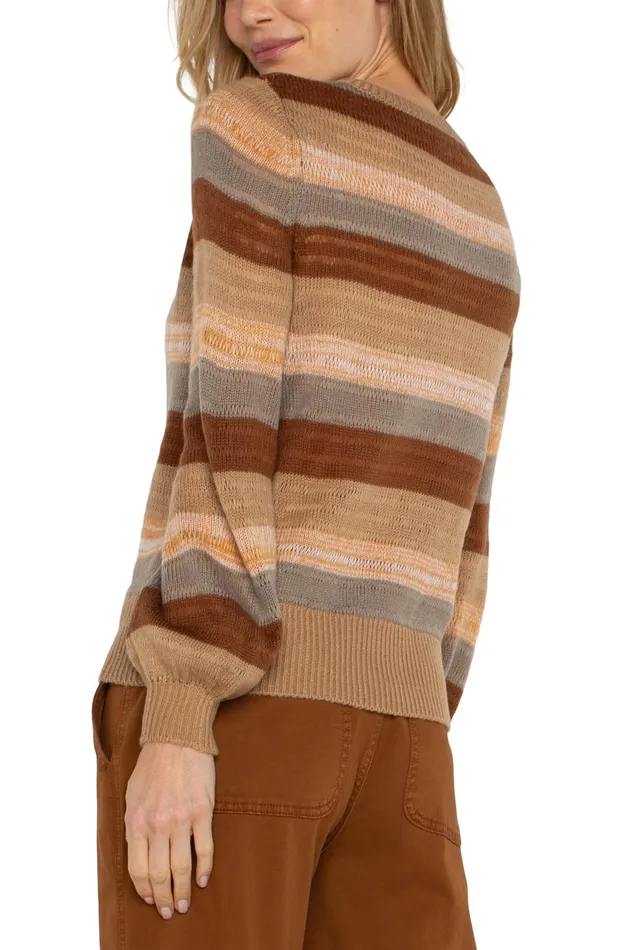 Womens Liverpool Los Angeles Sweaters LONG SLEEVE CREW NECK SWEATER Jasper Multistripe