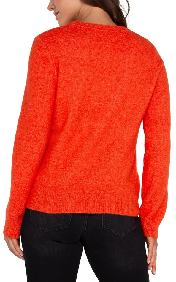 Womens Liverpool Los Angeles Sweaters LONG SLEEVE CUT OUT BOW NECK SWEATER Orange