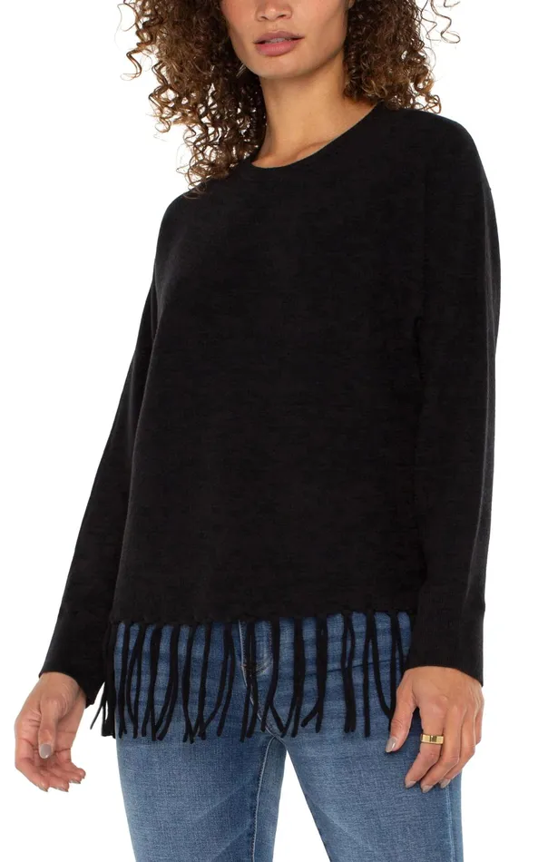 Womens Liverpool Los Angeles Sweaters LONG SLEEVE SEAMLESS SWEATER Black