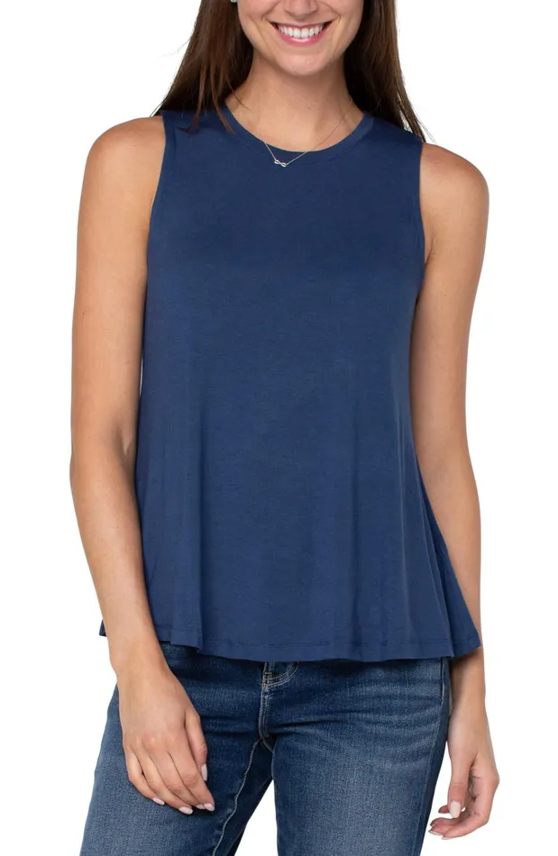 Womens Liverpool Los Angeles Tees SLEEVELESS SCOOP NECK TANK Night Sky Blue